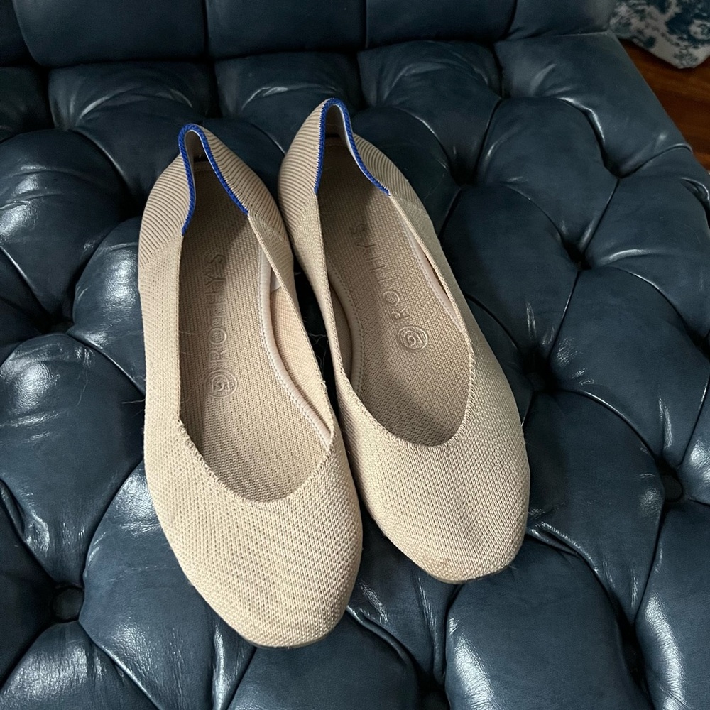 Rothy’s Nude Ballet Flats with Almond Toe 7.5